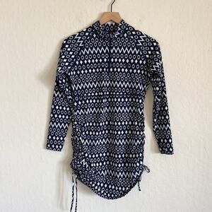 Coolibar Ruche Long Sleeve Swim Shirt Rash Guard Small UV Sun Protection Blue